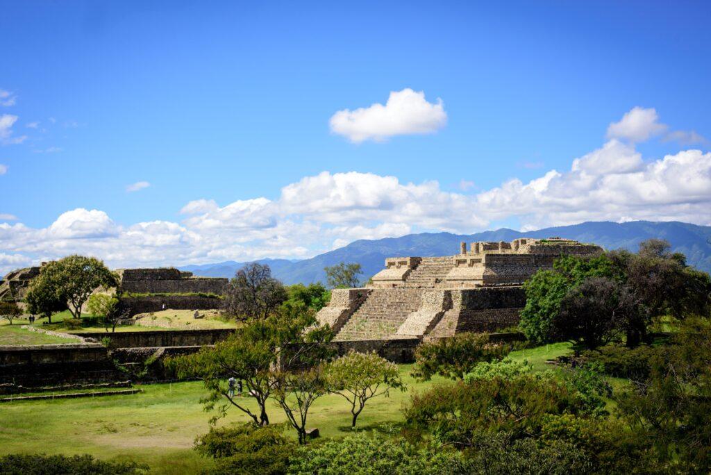 The pyramids of Monte Albán above the Oaxaca valley.